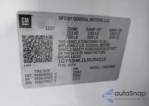 2018 Cadillac Escalade Luxury from USA, damaged, VIN 1GYS3HKJ1JR204110